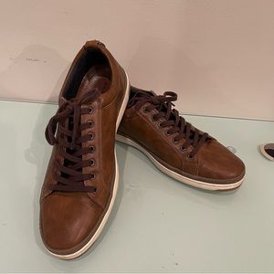 GORG Cognac Brown Leather ALDO SNEAKERS Casual Lace Ups Shoes US 10.5 EU 43.5